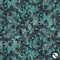 Clothworks Faboolous Marbling Teal