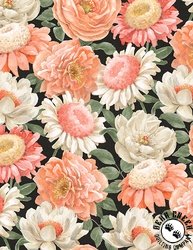 Wilmington Prints Peach Whispers Packed Flowers Multi