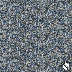 P&B Textiles Lakeside Days Packed Foliage Navy