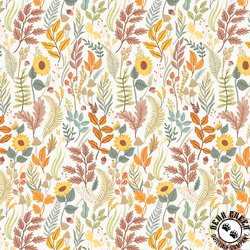 Windham Fabrics Harvest Gathering Foraged Leaves Cloud White