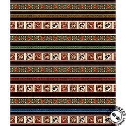 QT Fabrics Rule the Roost Rooster Border Stripe Multi