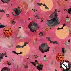 Clothworks Faboolous Halloween Toss Dark Raspberry Clothworks Faboolous Halloween Toss Dark Raspberry
