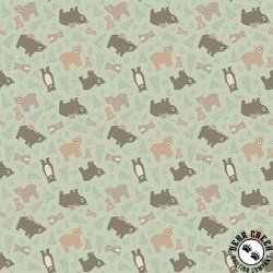 Riley Blake Designs Elmer and Eloise Bears Tea Green