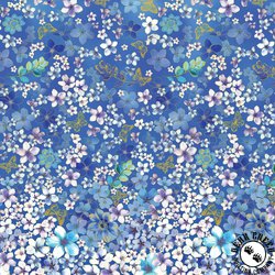 Benartex Metallic Impressions Meadow Cobalt Benartex Metallic Impressions Meadow Cobalt