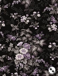 Wilmington Prints Blackberry Bramble Large Floral Black Wilmington Prints Blackberry Bramble Large Floral Black