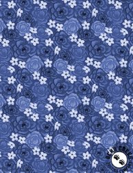 Wilmington Prints Darlin' Garden Tonal Florals Blue