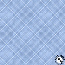 Benartex All About Daisies Tartan Plaid Sky