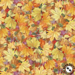 P&B Textiles Fall Friends Packed Painted Leaves Multi