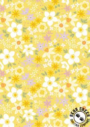 Lewis and Irene Fabrics Joys of Spring Springtide Sunshine Yellow