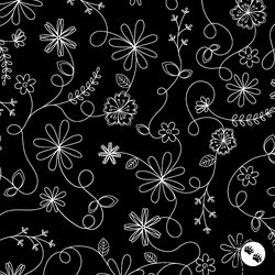 Maywood Studio Kimberbell Basics Swirl Floral Black