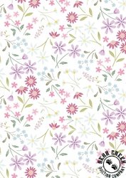 Lewis and Irene Fabrics Pressed Flowers Sleeping Bloom White Lewis and Irene Fabrics Pressed Flowers Sleeping Bloom White