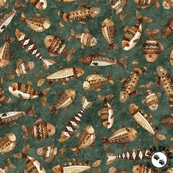 QT Fabrics Bearsville Fish Pine QT Fabrics Bearsville Fish Pine