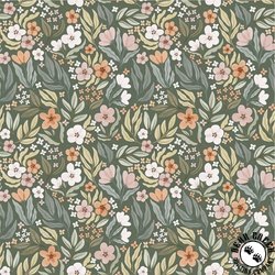 Windham Fabrics Petal and Purr Floral Garden Sage