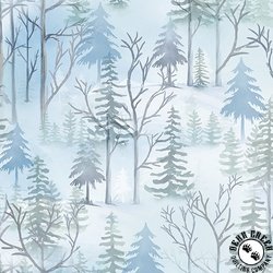 Benartex Woodland Wonderland Pine Light Blue