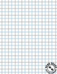 Wilmington Prints Bees and Blooms Plaid White/Gray Wilmington Prints Bees and Blooms Plaid White/Gray