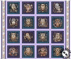 QT Fabrics Night Owls Owl Picture Patches Lilac QT Fabrics Night Owls Owl Picture Patches Lilac