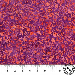 Northcott Banyan Batiks Fresh Flowers Floral Vine Raspberry