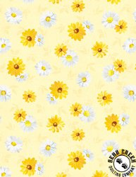 Wilmington Prints Bees and Blooms Daisy Toss Yellow