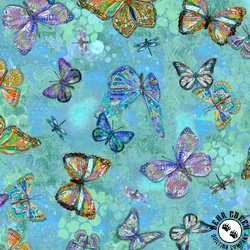 Windham Fabrics Shine On Flutter Turquoise Windham Fabrics Shine On Flutter Turquoise