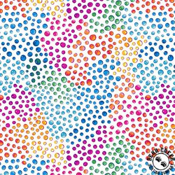Blank Quilting Rainbow Droplets 108 Inch Wide Backing Fabric Water Droplets White/Multi