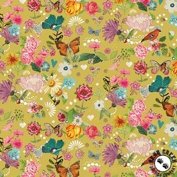 Benartex Follow Your Joy Sunshine Floral Citron Benartex Follow Your Joy Sunshine Floral Citron
