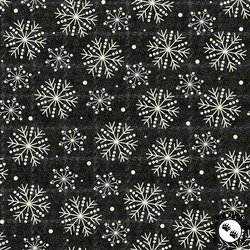 Maywood Studio Holly Jolly Flannel Snowflakes Black