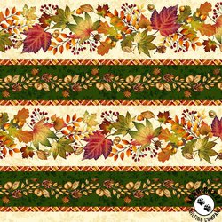 Studio E Fabrics Autumn Fields Border Stripe Cream Studio E Fabrics Autumn Fields Border Stripe Cream