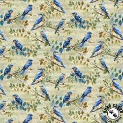 Henry Glass Awakenings Bird Song Pale Blue