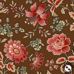 Andover Fabrics Always and Forever Wild Rose Chocolate