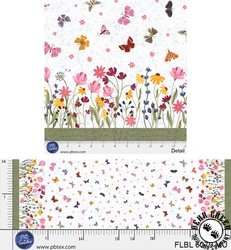 P&B Textiles Flutter Blooms Blooming Double Border Multi