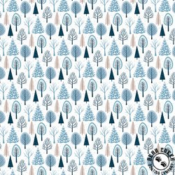 Riley Blake Designs Winter Magic Trees White