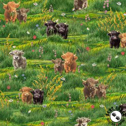 Windham Fabrics Highland Hooves Highland Calves Highland Green Windham Fabrics Highland Hooves Highland Calves Highland Green