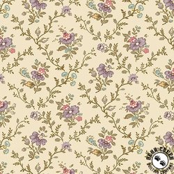 Andover Fabrics Ayla Lattice Flowers Violets
