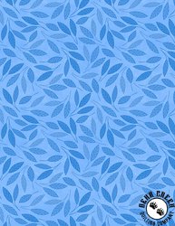 Wilmington Prints Blooming Blue Leaf Toss Medium Blue