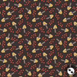 Blank Quilting Nature's Symphony Mushrooms and Berries Black Blank Quilting Nature's Symphony Mushrooms and Berries Black