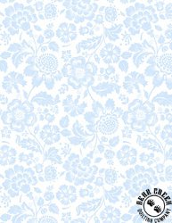 Wilmington Prints Sweet Cherry Tonal Floral White/Blue Wilmington Prints Sweet Cherry Tonal Floral White/Blue