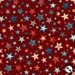 QT Fabrics American Tapestry Stars Brick