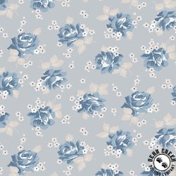 Riley Blake Designs Serenity Blues Roses Gray