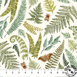 Northcott Wild Harvest Large Ferns Cream