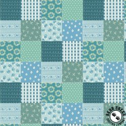 P&B Textiles Things With Wings Patterned Patchwork Blue/Green P&B Textiles Things With Wings Patterned Patchwork Blue/Green