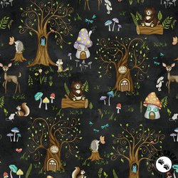Windham Fabrics Enchanted Woods Into the Woods Black Windham Fabrics Enchanted Woods Into the Woods Black