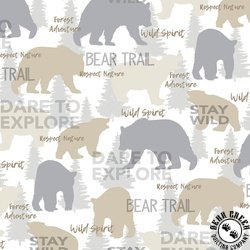 Benartex Moose Creek Lodge Bear Trail Cream