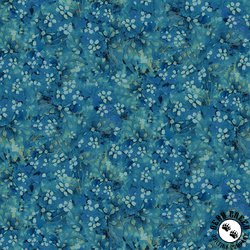 Timeless Treasures Forest Whisper Tonal Floral Cobalt