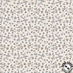 Clothworks Sandy Toes Mini Shells Pale Taupe