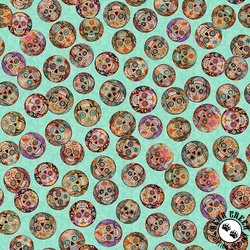 QT Fabrics Skullduggery Mini Sugar Skulls Turquoise QT Fabrics Skullduggery Mini Sugar Skulls Turquoise