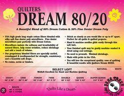 Quilters Dream Batting White 80/20 Blend (Throw 60