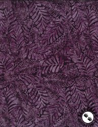 Wilmington Prints Plum Bouquet Batiks Large Leaves Dark Purple