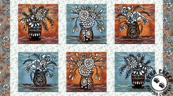 P&B Textiles Still Life Flower Vase Block Panel Multi P&B Textiles Still Life Flower Vase Block Panel Multi