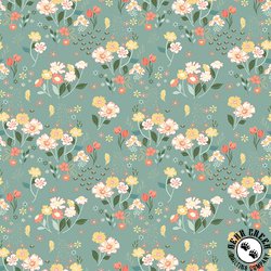 Riley Blake Designs New Beginnings Floral Teal Riley Blake Designs New Beginnings Floral Teal