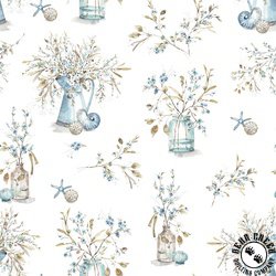 Riley Blake Designs Blue Escape Coastal Main Off White